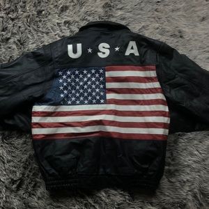 Vintage Leather Olympic USA Jacket
